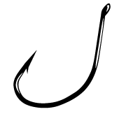 Gamakatsu Drop Shot Hook Black Size 1 6ct